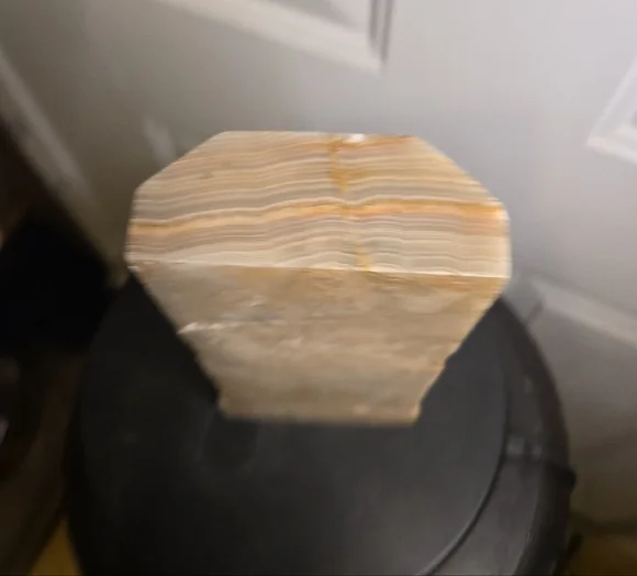 Carved Stone Sculpture Book End - Cream and Brown - Picture 8 of 10